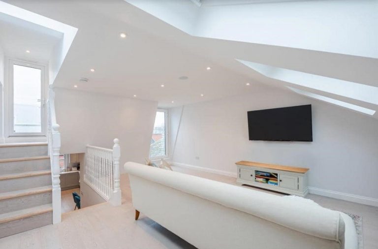 Completed loft conversion with skylights